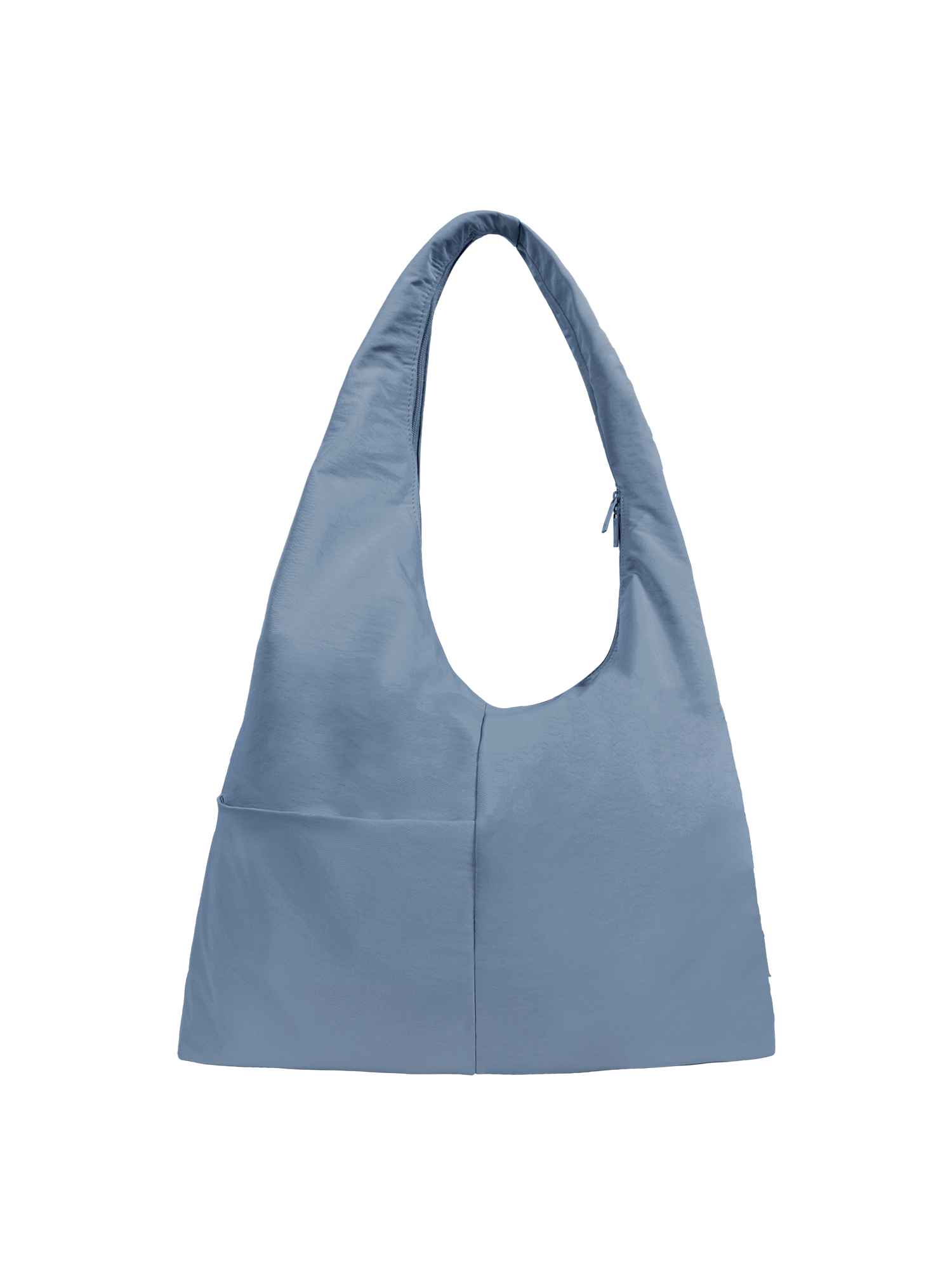 The Arc slouchy hobo-style bag in grey blue nylon with exterior pockets